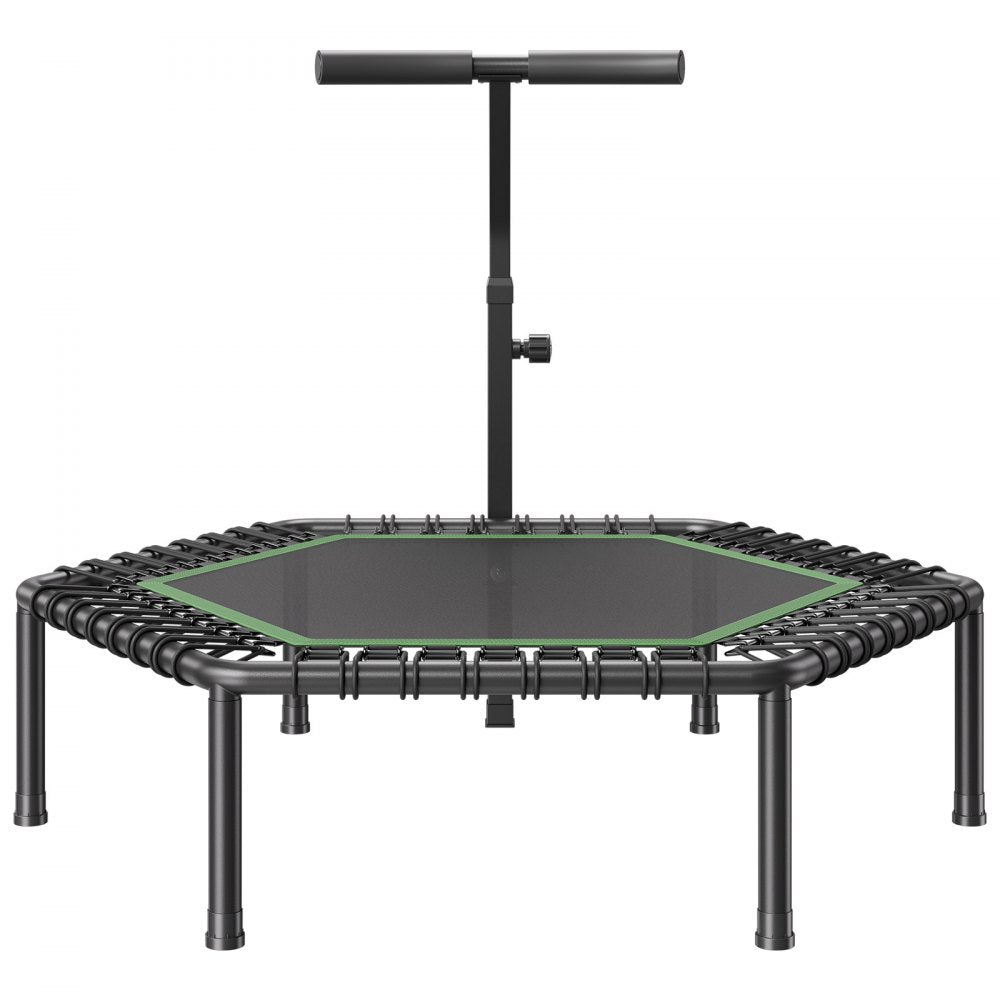 VEVOR 54.5 Inch Mini Trampoline, 450 lbs Max Load Fitness Rebounder, Stable & Quiet Small Trampoline with 3 Levels Height Adjustable & Foam Handle, Exercise Rebounder for Adults Indoor/Garden Workout