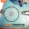 VEVOR Basketball Rim, Wall Door Mounted Basketball Hoop, Heavy Duty Q235 Basketball Flex Rim Goal Replacement with Net and Double Spring, Standard 18" Indoor Outdoor Hanging Hoop for Kids Adults
