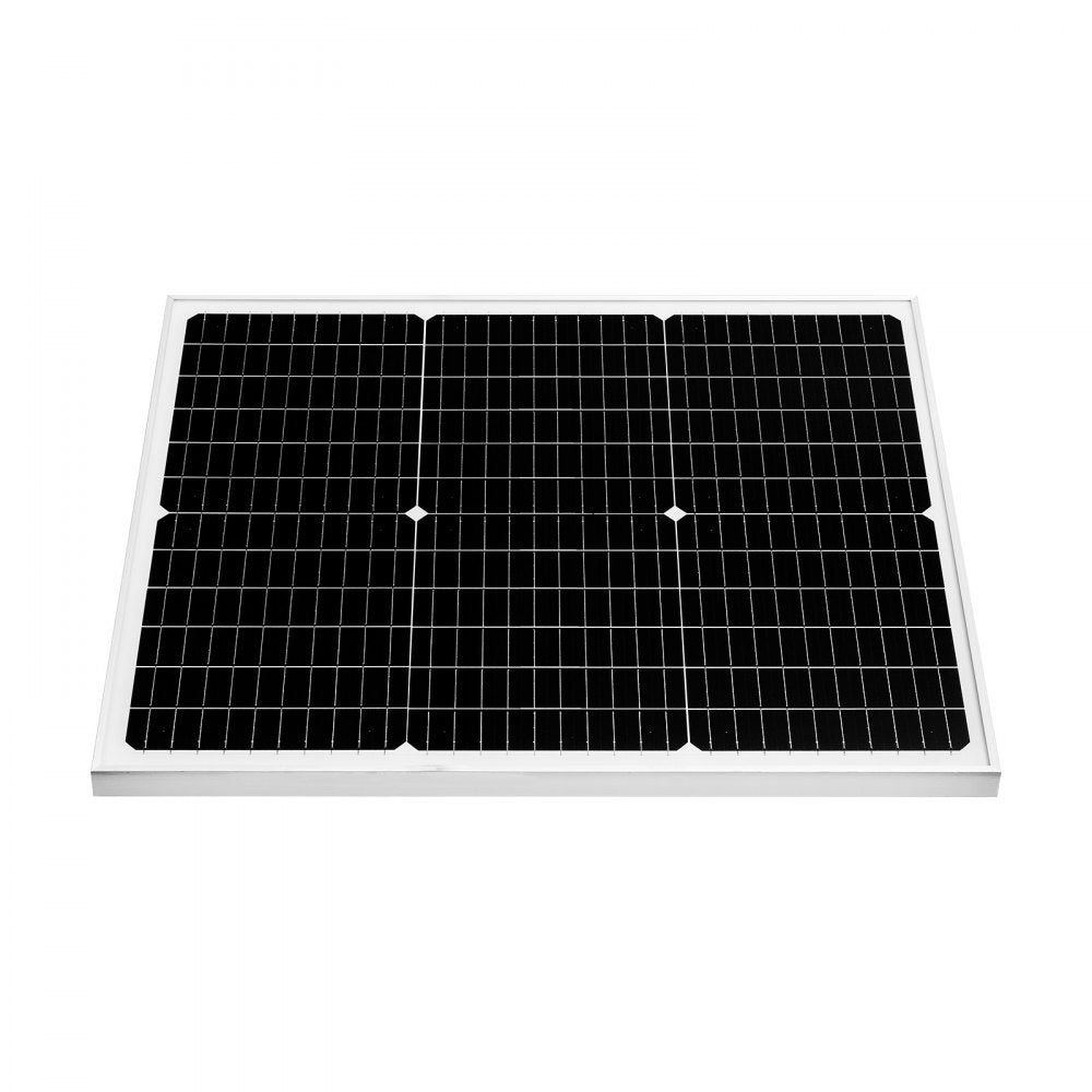 VEVOR 50W 12V Solar Battery Charger Maintainer, Mono Solar Panel Trickle Battery Charger with Upgraded MPPT Controller, IP65 Waterproof for Car Boat RV Trailer Flat Rooftop (Bracket Not Included)