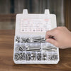 VEVOR 246 Pcs Bolts and Nuts Assortment Kit, Imperial Screws and Flat Washers, Stainless Steel 1/4-20,5/16-18,3/8-16, Spring Lock Washers for Furniture / Equipment /Vehicle Assembly with Case