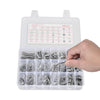 VEVOR 1110 Pcs Bolts and Nuts Assortment Kit, Imperial Machine Screws and Flat Washers, Stainless Steel 10-24,8-32,2-56,6-32,4-40, for Furniture /Equipment/Vehicle Assembly, Silver