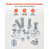 VEVOR 566 Pcs Bolts and Nuts Assortment Kit, Imperial Machine Screws and Flat Washers, Alloy Steel 1/4-20,5/16-18,3/8-16, for Furniture /Equipment/Vehicle Assembly, Galvanized White