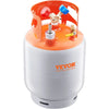 VEVOR Refrigerant Recovery Tank with Float Switch - 30 lb. Capacity ac Recovery Tank with ¼ to ½ Adaptor, Reusable Recovery Tank HVAC for All Refrigerant, Prevent Overflow, with Trace Amount of N₂