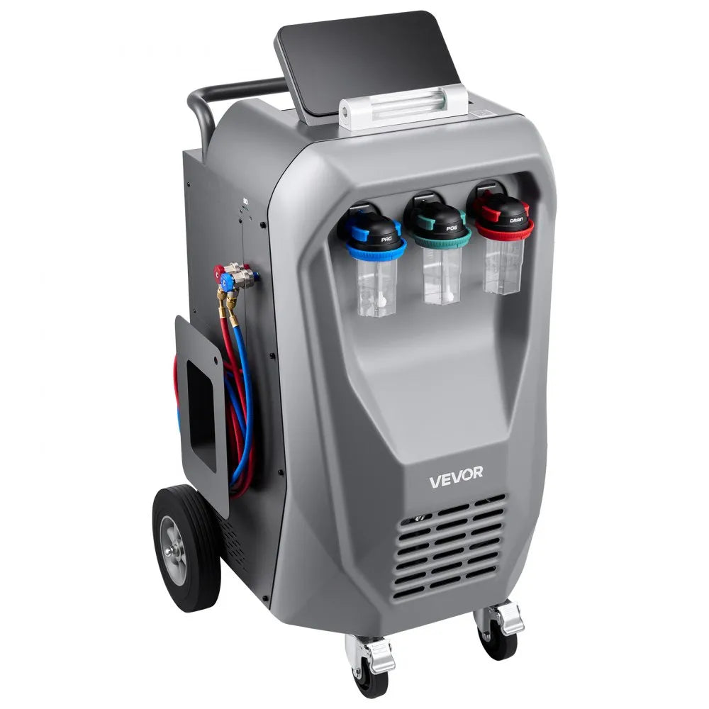 VEVOR Fully Automatic Refrigerant Recovery Machine for R134a, ≥98.5% Accuracy, 10.1-Inch Touch Screen, AC Recovery, Vacuum, Recharging and Flushing for Standard & High Voltage Automotive A/C Systems