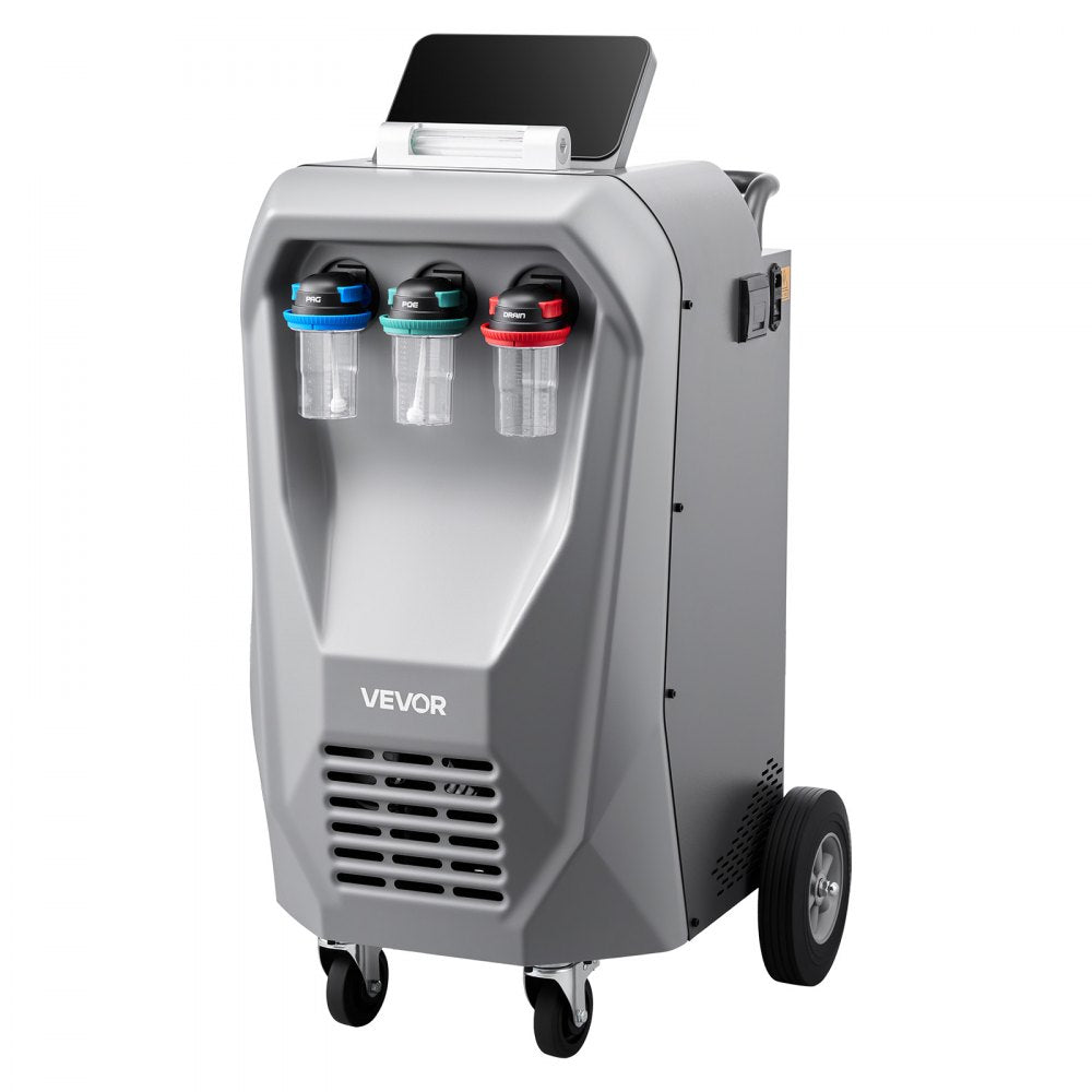 VEVOR Fully Automatic Refrigerant Recovery Machine for R134a, ≥98.5% Accuracy, 10.1-Inch Touch Screen, AC Recovery, Vacuum, Recharging and Flushing for Standard & High Voltage Automotive A/C Systems