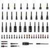 VEVOR Master Magnetic Impact Nut Driver Set 55PCS, Metric & SAE Sizes, with Socket Adapters, Bit Holder, Wing Nut Driver, Pivoting Nutsetter, Quick Release Extension, Power Bits, Storage Box
