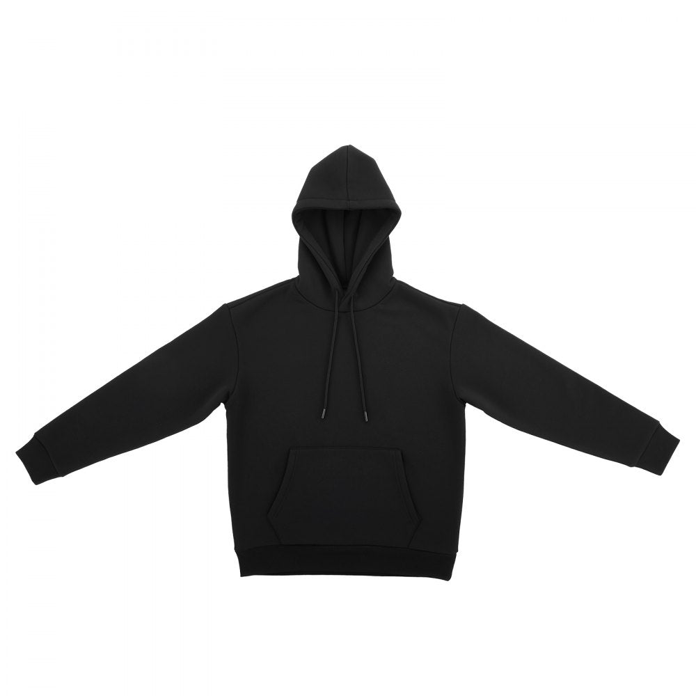 VEVOR Men Pullover Hoodie, Small Size, Fleece Long Sleeve Comfy Casual Basic Pullover Hooded Sweatshirt, Warm & Skin-friendly, Practical & Trendy, Black Hoodie with Large Pocket for Fall & Winter