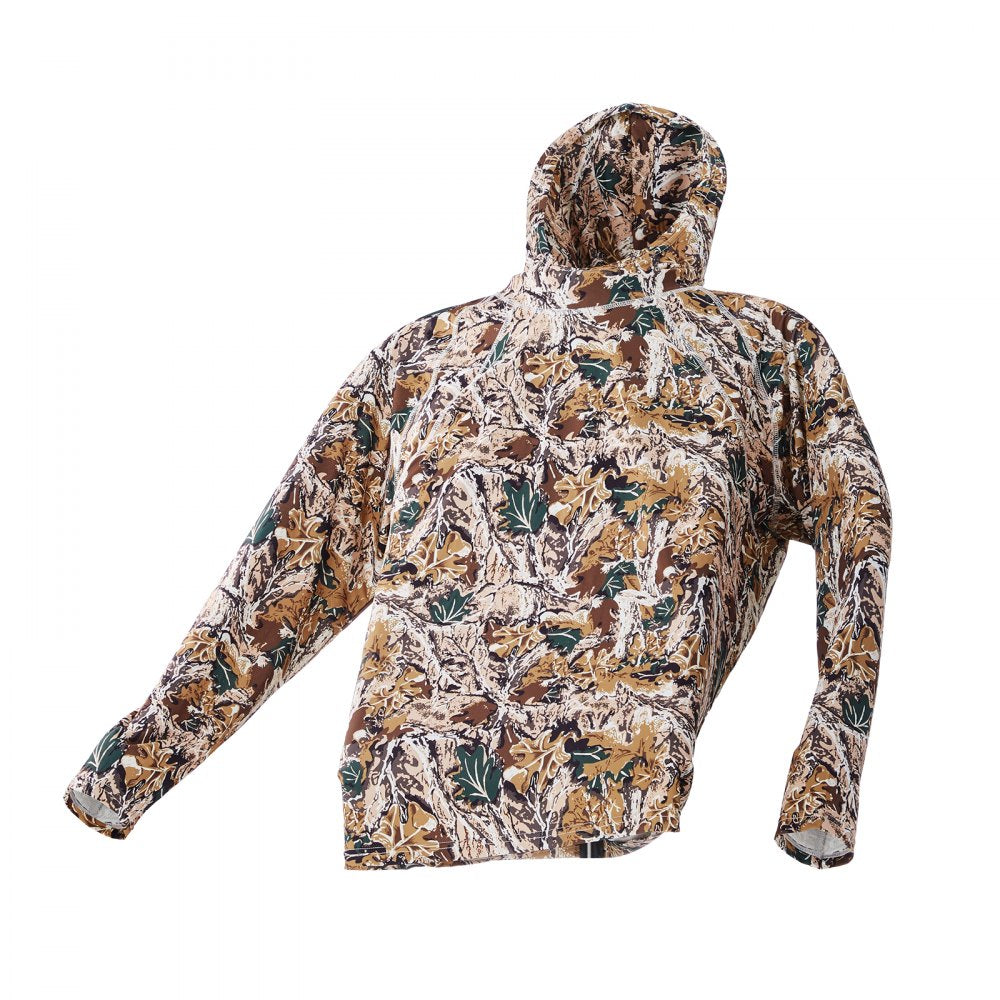 VEVOR Camo Hoodie, XX-Large Size, Men Pullover Hooded Sweatshirt, Moisture Wicking & Breathable, Quick-dry, Hiking Fishing Shirt with Hood, Long Sleeves Hunting Shirts for Spring & Summer Outdoor Work
