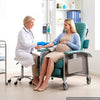 VEVOR 4-Position Geri Reclining Chair 500LBS Capacity Geri Chair Recliner, 4-Wheel Medical Recliner Chairs with Trendelenburg, Soft Padded Seat & Trays for Hospitals, Clinics, Geriatric Home Care