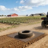 VEVOR Drag Harrow, 4 x 4 ft, High-Efficiency Chain Harrow Rake, ATVs UTVs Tractors Attachments, Durable Galvanized Steel Mesh Drag Mat with Towing Chain, for Gravel Driveway Ruts Farm Field Leveling