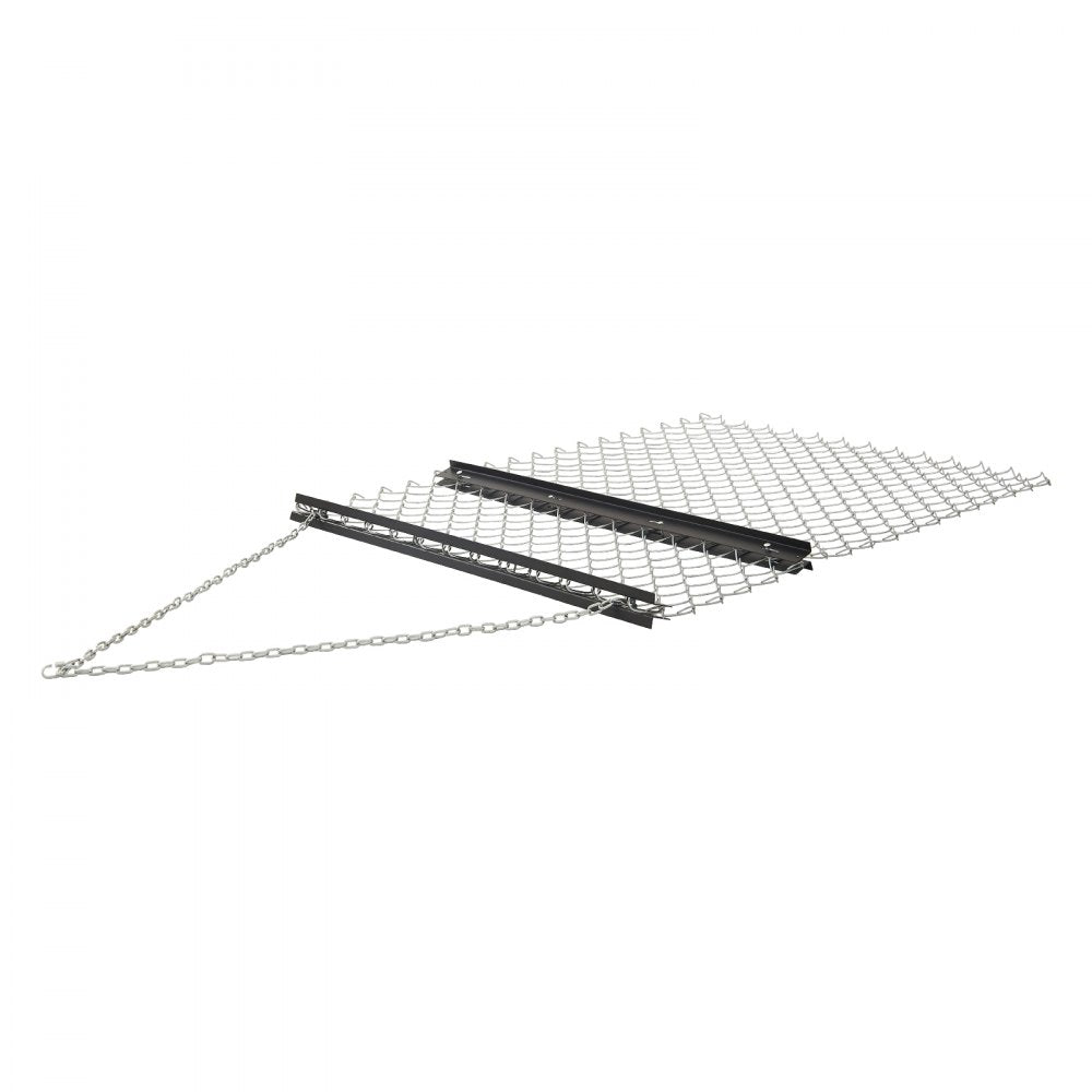 VEVOR Drag Harrow, 4 x 5 ft Chain Harrow - Made from Q235 Steel, UTV Tractor Attachments for Landscape Leveling or Sod Prepping, Durable Harrow Rake for Gravel Driveway, Farm Field Garden Black