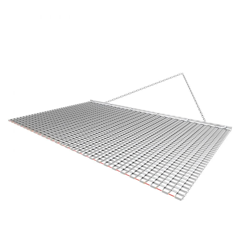 VEVOR Drag Harrow, 6 x 3 ft, High-Efficiency Chain Harrow Rake, ATVs UTVs Tractors Attachments, Durable Galvanized Steel Mesh Drag Mat with Towing Chain, for Gravel Driveway Ruts Farm Field Leveling