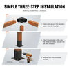 VEVOR Pergola Bracket Kit 4''x4''(Inner Size 3.6x3.6), 4pcs 3-Way Heavy Duty Corner Bracket Woodworks DIY Post Base Kit, Easy Installation Wooden Beams for Gazebos, Patio Pergolas, Log Cabin Outdoor