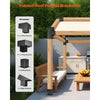 VEVOR Pergola Kit, 4x4 Inch Pointed-Roof Pergola Brackets for 3.5x3.5 In Lumbers in Actual Size, 3-Way / 4-Way Gazebo Bracket with Post Bases & Ridge Brackets for Outdoor Pergolas Gazebo Shed, 14 Pcs