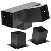 VEVOR Pergola Kit, 4x4 Inch 4-Way Slanted Bracket for 3.5x3.5 Inch Wood Beams in Actual Size, Carbon Steel Pergola Bracket with Post Base and Wall Mount Base, for Outdoor Pergolas, Gazebos, Sheds
