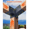 VEVOR Pergola Kit, 4x4 Inch 3-Way Slanted Brackets for 3.5x3.5 Inch Wood Beams in Actual Size, 2-Pack Pergola Brackets with 2 Post Bases and 2 Wall Mount Bases, for Outdoor Pergolas, Gazebos, Sheds