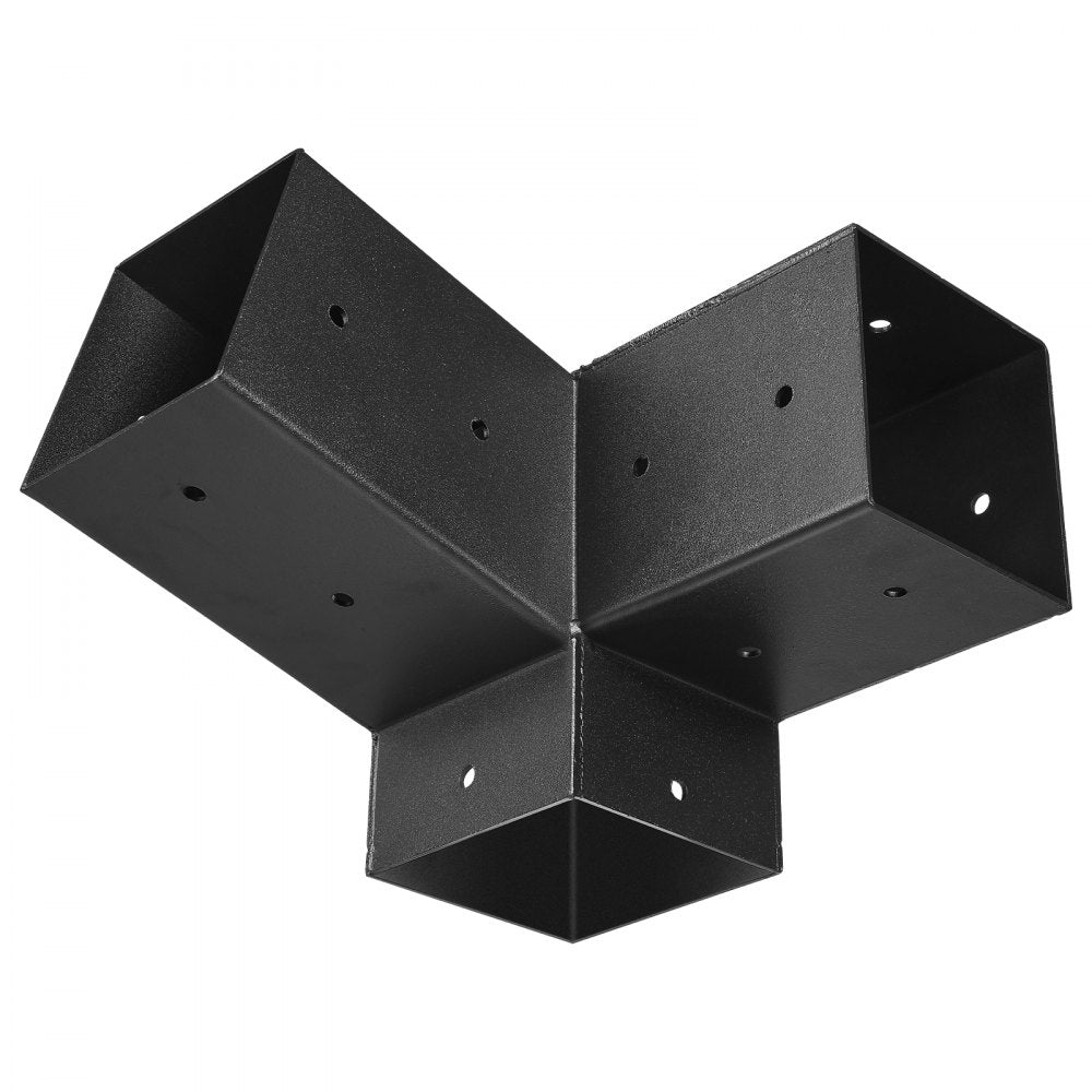 VEVOR Pergola Kit, 4x4 Inch 3-Way Slanted Brackets for 3.5x3.5 Inch Wood Beams in Actual Size, 2-Pack Pergola Brackets with 2 Post Bases and 2 Wall Mount Bases, for Outdoor Pergolas, Gazebos, Sheds