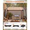 VEVOR Pergola Kit, 4x4 Inch 3-Way Slanted Bracket for 3.5x3.5 Inch Wood Beams in Actual Size, Carbon Steel Pergola Bracket with Screws and Post Bases, for Outdoor Wood Pergolas, Gazebos, Sheds, 8 Pcs