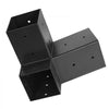 VEVOR Pergola Kit, 4x4 Inch 3-Way Slanted Bracket for 3.5x3.5 Inch Wood Beams in Actual Size, Carbon Steel Pergola Bracket with Screws and Post Bases, for Outdoor Wood Pergolas, Gazebos, Sheds, 8 Pcs