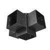 VEVOR Pergola Bracket Kit, 6x6 Inch (Inner Size 5.5x5.5), 2 Pcs 4-Way Heavy Duty Corner Bracket Woodworks DIY Post Base Kit, Easy Installation Wooden Beams for Gazebos, Patio Pergolas, Log Cabin