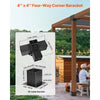 VEVOR Pergola Bracket Kit 4''x4''(Inner Size 3.6x3.6), 4pcs 4-Way Heavy Duty Corner Bracket Woodworks DIY Post Base Kit, Easy Installation Wooden Beams for Gazebos, Patio Pergolas, Log Cabin Outdoor