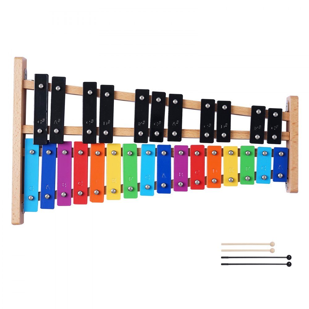 VEVOR Glockenspiel Xylophone, 27 Notes, Professional Xylophone Percussion Instrument, with Colorful Metal Keys, Includes 4 Mallets, Carrying Bag, Beginner Musical Instrument Kit for Adults and Kids