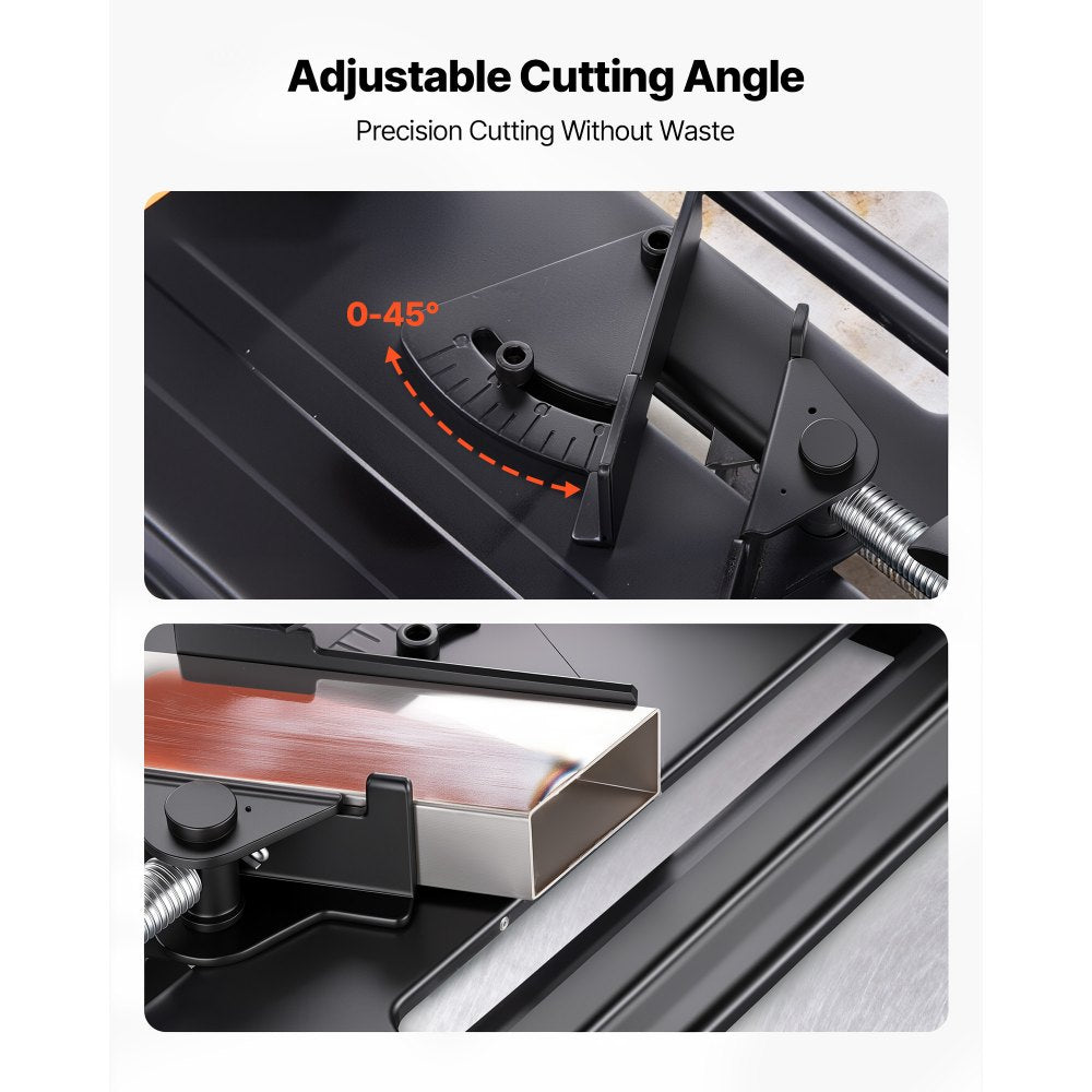 VEVOR Chop Saw 7-1/4 in Stainless Steel Cold Cut Blade 1200W Powerful Motor, for Metal Square and Flat Tubes, I-Shaped Steels, 4000 r/min Speed, 0-45° Adjustable Cutting Angle, Metal Cutting Chop Saw