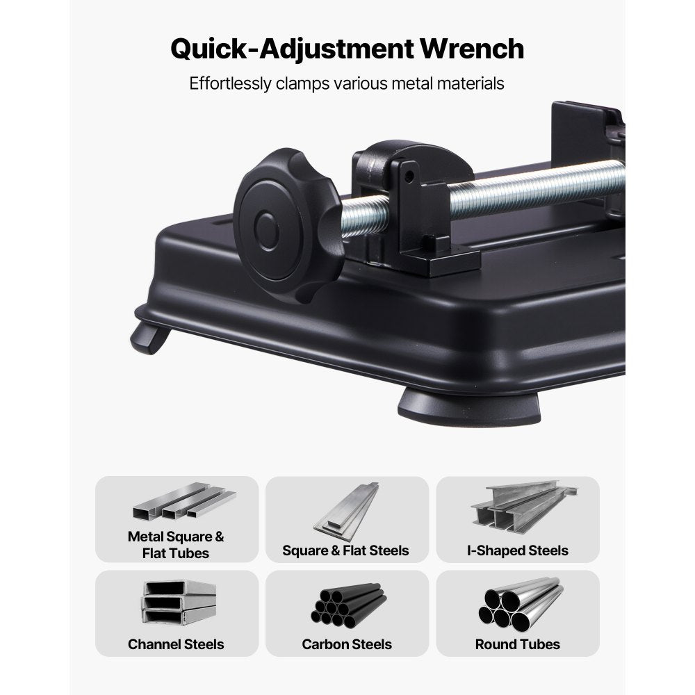 VEVOR Chop Saw 7-1/4 in Stainless Steel Cold Cut Blade 1200W Powerful Motor, for Metal Square and Flat Tubes, I-Shaped Steels, 4000 r/min Speed, 0-45° Adjustable Cutting Angle, Metal Cutting Chop Saw