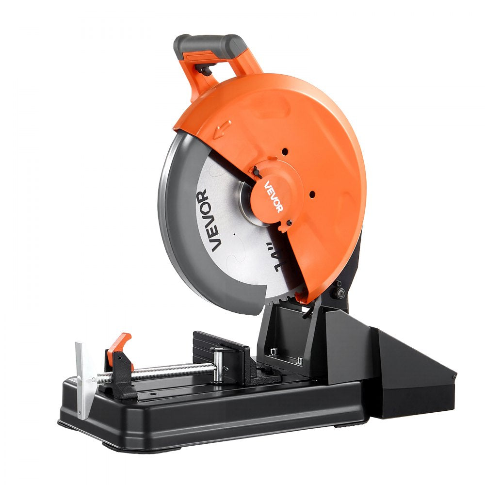 VEVOR Chop Saw 14-inch Cold Cut Blade 3500 W Brushless Motor Cut Off Saw, For Cutting Metal, -45° to 45° Adjustable Angle, 750-1200 r/min Adjustable Speed, Dry Cutting, with Chip Collection Box