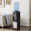 VEVOR Top Loading Water Cooler Dispenser, Hot and Cold Water Dispenser for 3 or 5 Gallons Bottles, Sturdy Stainless Steel and Child Security Lock, Ideal for Homes, Kitchens, Offices, Dorms, Black
