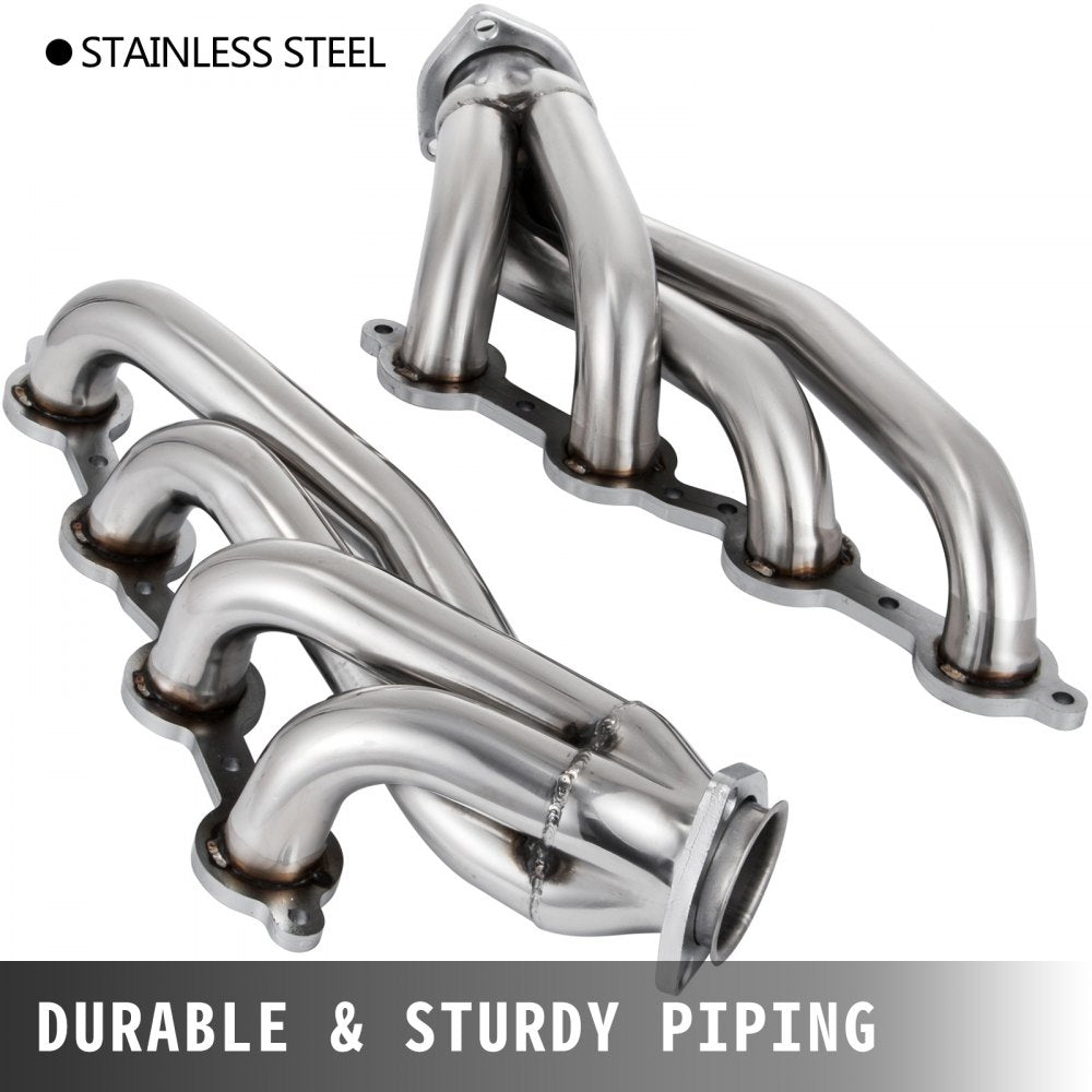 VEVOR Exhaust Header Set 1 3/4" Exhaust Turbo Headers, Stainless Steel Exhaust Manifold Headers, Shorty Engine Conversion LS Swap Exhaust Headers for Chevy LS1 LS2 LS3 LS6 LS10 SUV/Truck Car
