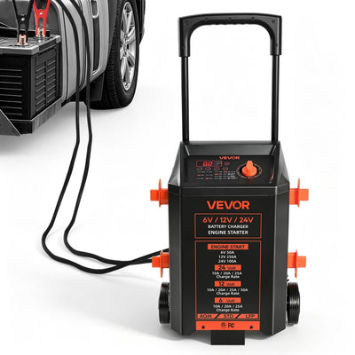 Vevor Battery Charger Wheeled 6V/12V/24V 50A/250A/100A Car Charger Starter New
