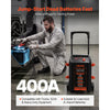 VEVOR Wheeled Battery Charger 6V/12V/24V 80A/400A/250A Car Charger Starter, Heavy Duty Automotive Car Battery Maintainer Engine Start, Fully Automatic, with Wheels, for Lead-Acid and Lithium Batteries
