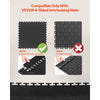 VEVOR Male Garage Floors Transition Edge Kit, 12 Edges and 4 Corners, Sturdy PVC Interlocking Modular Garage Floor Edging Slip-resistant, Compatible Only with VEVOR 4-Sided Interlocking Mats, Black