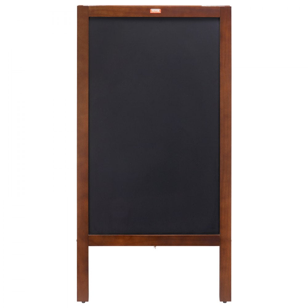VEVOR A Frame Chalkboard Sign, Double-Sided Sidewalk Signs, Freestanding Vintage Wooden Chalk Board with Chalks & Magnetic Eraser, Rustic Brown Outdoor Sandwich Board, 20"x40", Kitchen Home Wedding