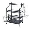 VEVOR Yoga Mat Storage Rack, Home Gym Workout Equipment Organizer, Powder Coated Finish Steel Yoga Mat Holder with Hooks & Wheels, Weight Rack for Dumbbell, Kettlebell, Foam Roller, and Yoga Strap