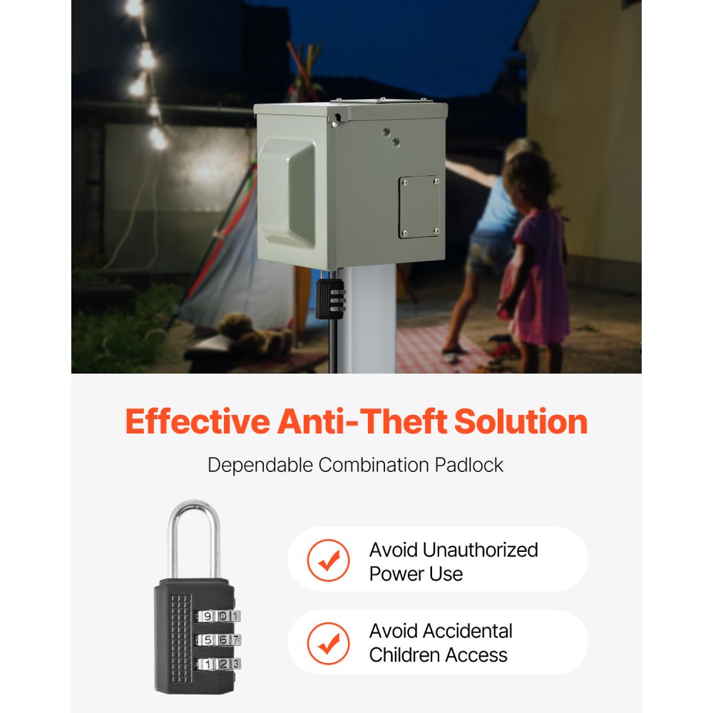 VEVOR Outdoor Electrical Outlet Box, 20 AMP GFCI Receptacle, Electrical Outlet Panel Box with GFCI Protection, IP54 Weatherproof Exterior, Power Plug Outlet Box, for Halloween Decorations Patio Lights