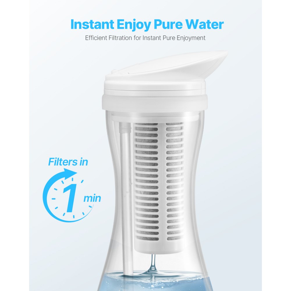 VEVOR Pitcher Water Filter Replacements, 3-pack Water Filters for Pitchers and Dispensers, No BPA, Last 3 Months or 211 Gallons, Reduce Chlorine, Rust, Odors, PFOA/PFOS, for Water Filter Pitcher 6287