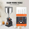 VEVOR Manual Paste Liquid Filling Machine, 5-50ml Bottle Filler, Adjustable Bottle Filling Machine, Stainless Steel Liquid Filler with Hopper for Milk Water Juice Essential Oil Shampoo Cosmetic Honey
