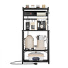 VEVOR Kitchen Bakers Rack, 4.6ft Power Cable Bakers Rack with Power Outlet, Kitchen Stand with X-Shaped Support Bar, 8 S-Shaped Hooks, Coffee Bar Stand for Dishes, Spice Bottles, Built-In Power Strip