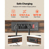VEVOR Kitchen Bakers Rack, 5 ft Power Cable Bakers Rack with Power Outlet, Kitchen Stand with X-Shaped Support Bar, 12 S-Shaped Hooks, Coffee Bar Stand for Dishes, Spice Bottles, Built-In Power Strip