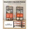 VEVOR Kitchen Bakers Rack, 5 ft Power Cable Bakers Rack with Power Outlet, Kitchen Stand with X-Shaped Support Bar, 12 S-Shaped Hooks, Coffee Bar Stand for Dishes, Spice Bottles, Built-In Power Strip