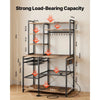 VEVOR Kitchen Bakers Rack, 5 ft Power Cable Bakers Rack with Power Outlet, Kitchen Stand with X-Shaped Support Bar, 10 S-Shaped Hooks, Coffee Bar Stand for Dishes, Spice Bottles, Built-In Power Strip