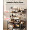 VEVOR Kitchen Bakers Rack, 5 ft Power Cable Bakers Rack with Power Outlet, Kitchen Stand with X-Shaped Support Bar, 10 S-Shaped Hooks, Coffee Bar Stand for Dishes, Spice Bottles, Built-In Power Strip