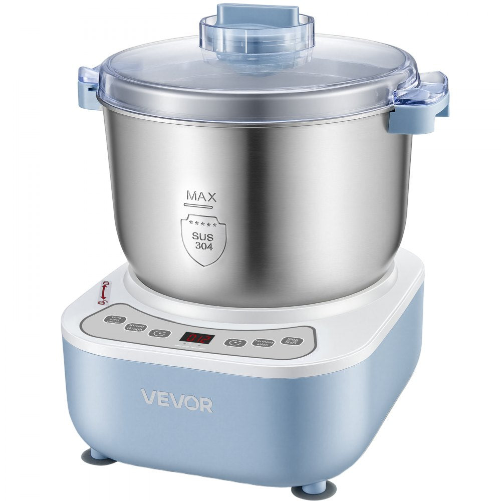 VEVOR Dough Mixer 6.9 Quart Electric Dough Maker with Ferment Function, for Pizza, Pasta, and Sourdough, 304 Stainless Steel Bowl, Timer, Face-up Control Panel, Household Dough Kneading Machine