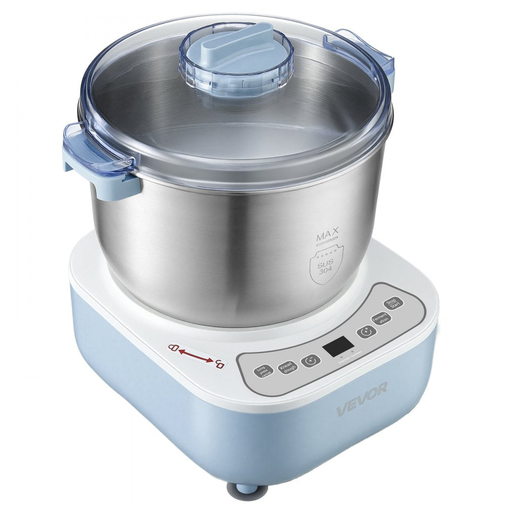 VEVOR Dough Mixer 6.9 Quart Electric Dough Maker with Ferment Function, for Pizza, Pasta, and Sourdough, 304 Stainless Steel Bowl, Timer, Face-up Control Panel, Household Dough Kneading Machine