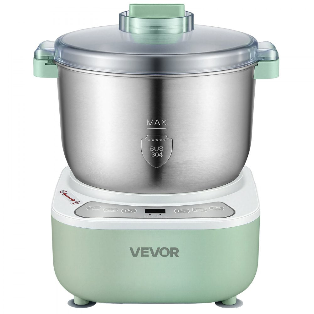 VEVOR Dough Mixer 6.9 Quart Electric Dough Maker with Ferment Function, for Pizza, Pasta, and Sourdough, 304 Stainless Steel Bowl, Timer, Face-up Control Panel, Household Dough Kneading Machine