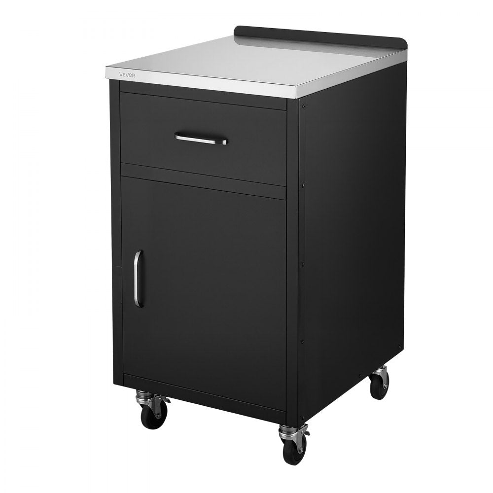 VEVOR Outdoor Prep Cabinet, 20"W x 37"H x 23"D, 304 Stainless Steel Worktop, for BBQ Island Storage, Patio Bars and Grill Station with Handle, Built-In BBQ Island Drawers Organize Cookware Accessories
