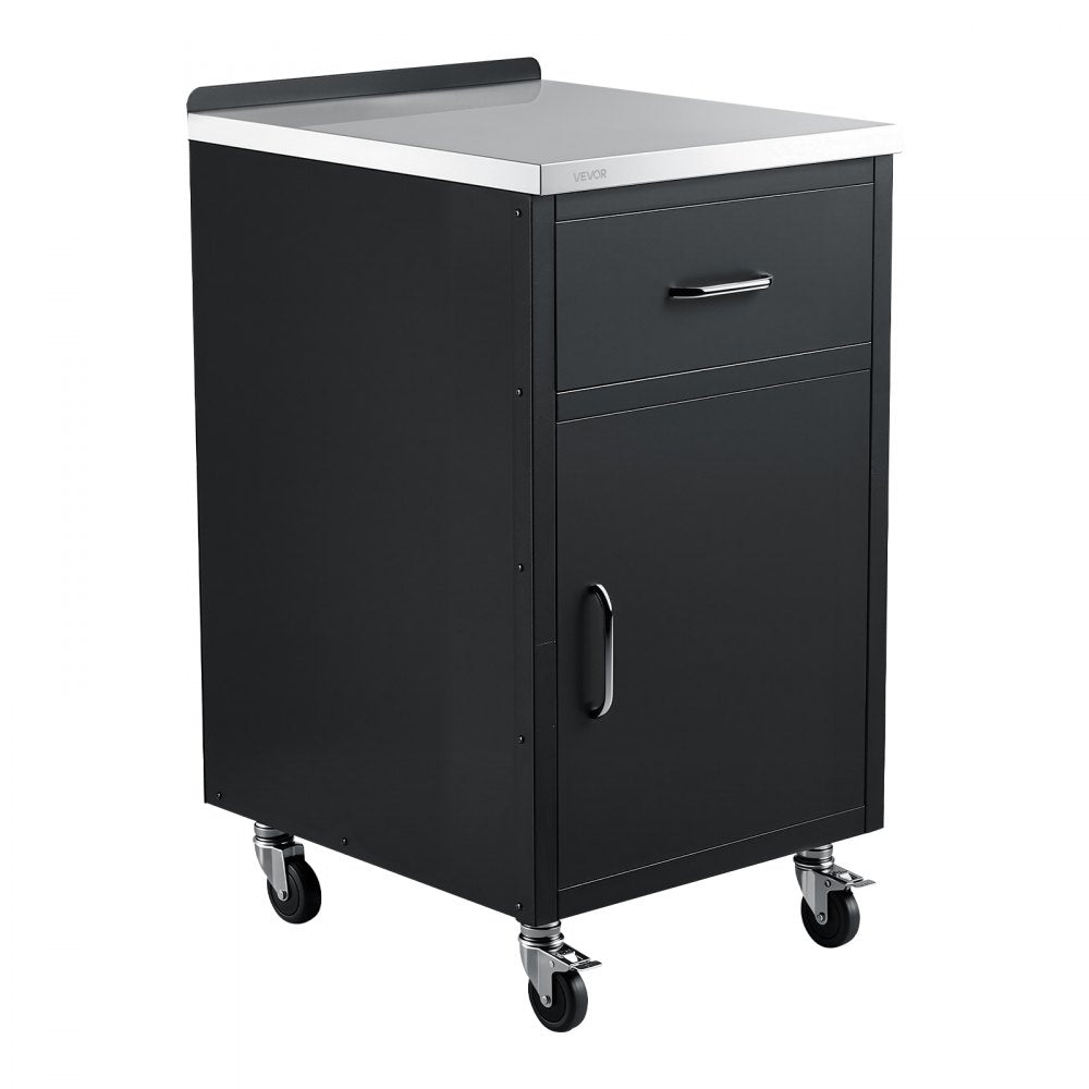 VEVOR Outdoor Prep Cabinet, 20"W x 37"H x 23"D, 304 Stainless Steel Worktop, for BBQ Island Storage, Patio Bars and Grill Station with Handle, Built-In BBQ Island Drawers Organize Cookware Accessories