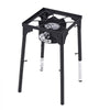 VEVOR Single Burner Outdoor Propane Gas Stove, 100,000 BTU Propane LPG Gas Camping Stove, Heavy Duty Carbon Steel Outdoor Cooker, with Tall Stand & PSI Regulator, for BBQ Camp Home Patio RV Cooking